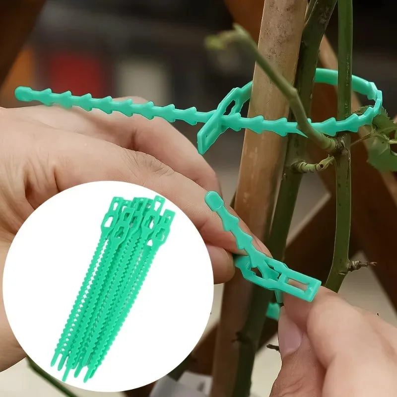 Reusable Plant Cable Ties Garden Adjustable Self-locking Tie Plant Vine Supports Cable Ties Stem Tomato Fastener Wrap Rings Clip
