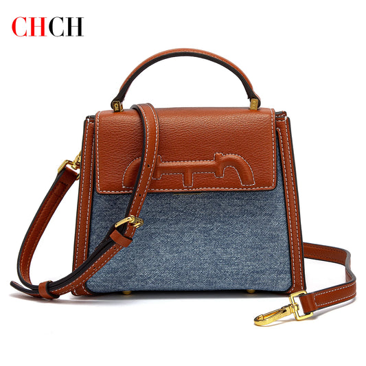 Women’s Denim Shoulder Bag – Simple Saddle Style Trendy flip square design with a casual denim look. Versatile and perfect for everyday wear.