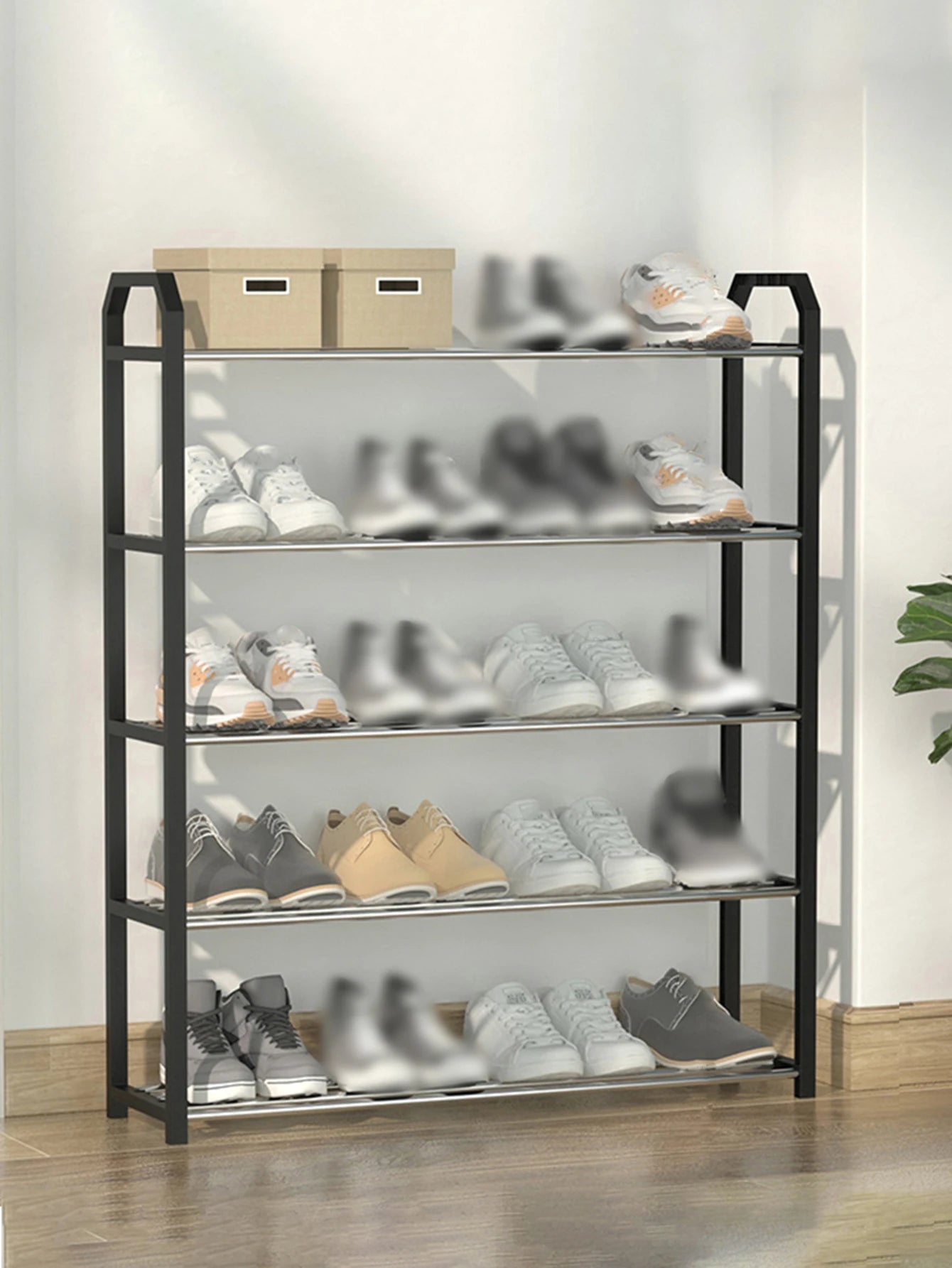 Space-Saving Shoe Rack for Home - Multi-Tier Entryway Shoe Organizer, Slim Shoe Shelf for Apartments & Rentals