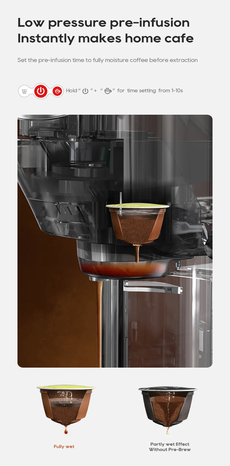 HiBREW 5in1 Capsule Coffee Machine Hot/Cold Espresso Cafetera Cappuccino Coffee Maker Lavaza Dolce Gusto Nespresso Powder H2C