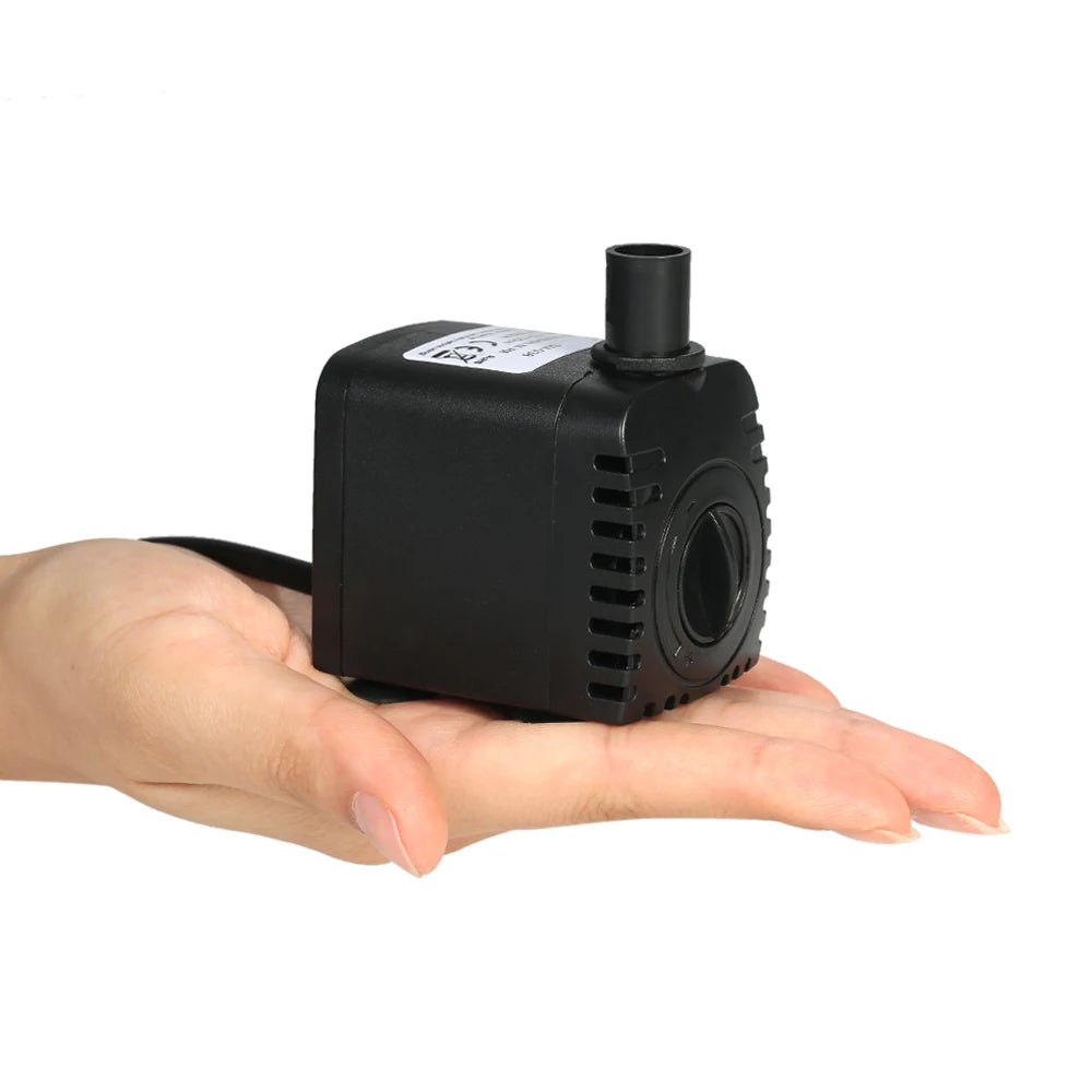 600L/H 8W Submersible Pond Water Pump for Aquarium Tabletop Fountains Pond Water Gardens and Hydroponic Systems with 2 Nozzles