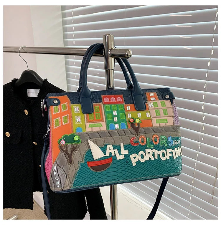 High-Quality Women’s Shoulder Bag Fashion.Features creative 3D embroidery design with a youthful, stylish look. Versatile crossbody bag perfect for everyday wear.