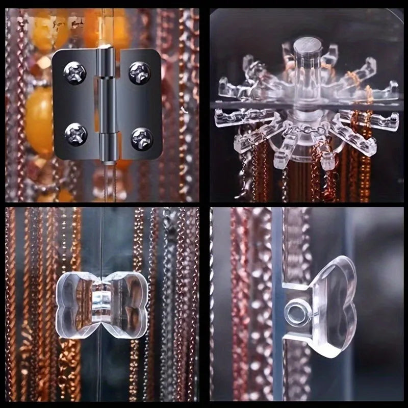 1pcs Transparent Jewelry Organizer Dustproof Necklace Bracelet Watch Display Stand Home Jewelry Storage Case