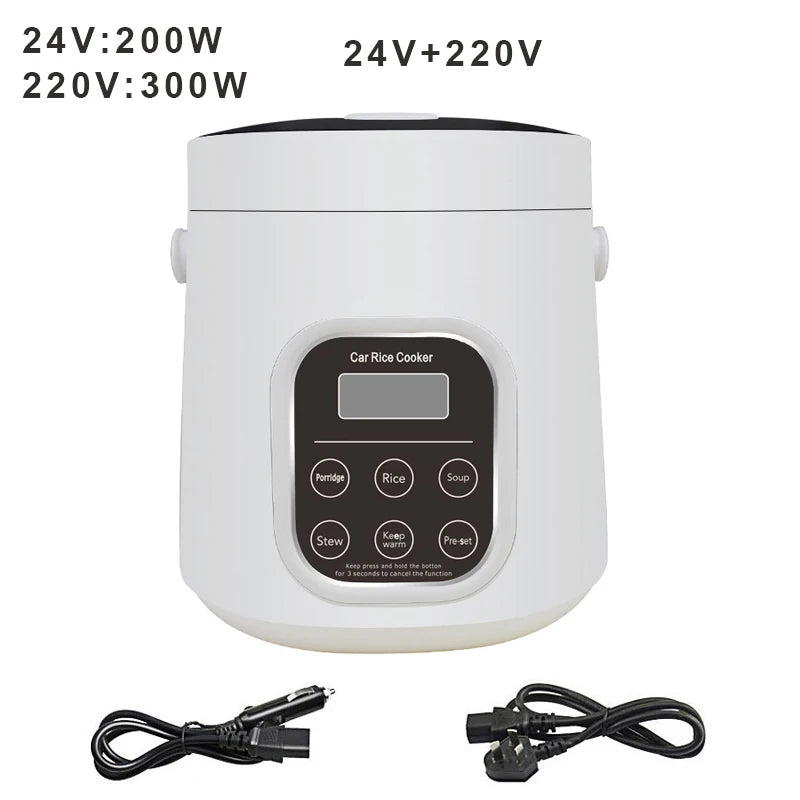 Car rice cooker 12v 24V 220V car home dual use self-driving portable rice cooker 24v truck smart rice cooker lunch box