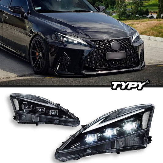 LED Projector Headlights for Lexus IS250 (2006–2012) Includes daytime running lights for enhanced visibility. High-quality automotive upgrade for style and safety.