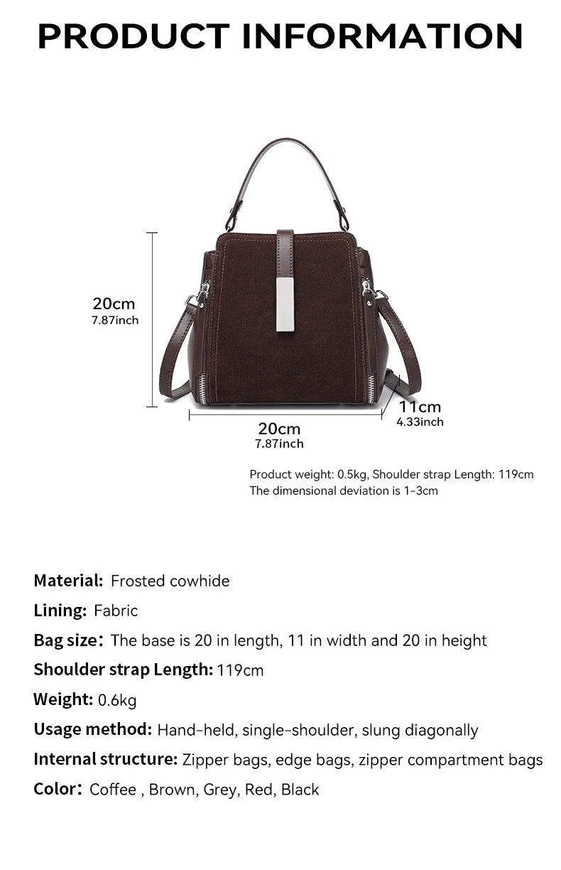 Winter Vintage Suede Leather Women’s Bag – Luxury Cowhide Design Elegant shoulder and crossbody handbag with a timeless vintage look. Soft, durable, and perfect for stylish winter wear.