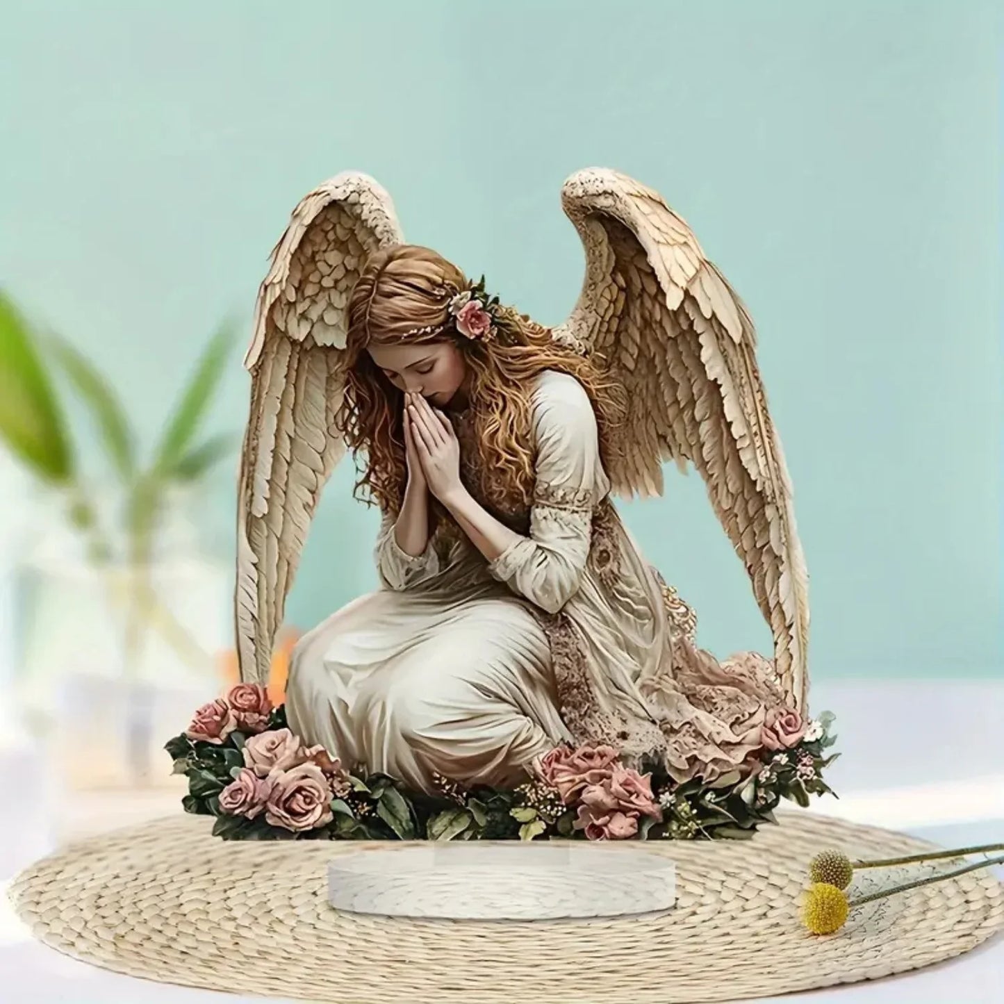 Elegant Wings Fairy Angel Prayer 2D Flat Acrylic Table Decoration ,Home,Office,Cafe,room,Studio,Desktop Ornament