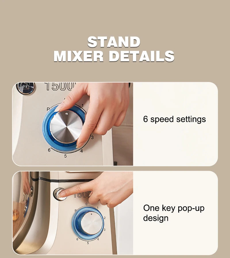SUNATUR Electric Kitchen Blender Machine: Stand Mixer with Planetary Beater Automatic Mix Support for Dough Efficient Processor