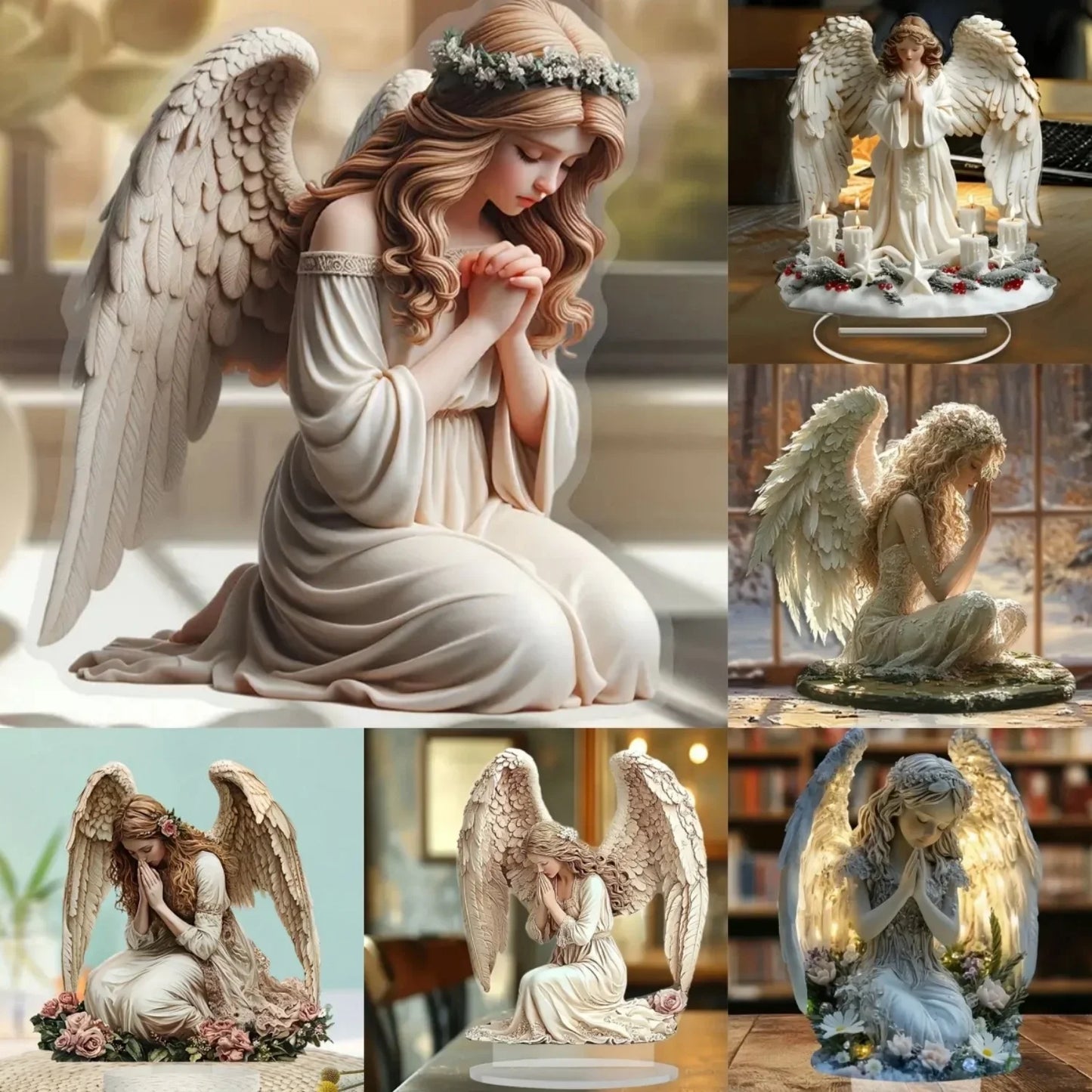 Elegant Wings Fairy Angel Prayer 2D Flat Acrylic Table Decoration ,Home,Office,Cafe,room,Studio,Desktop Ornament