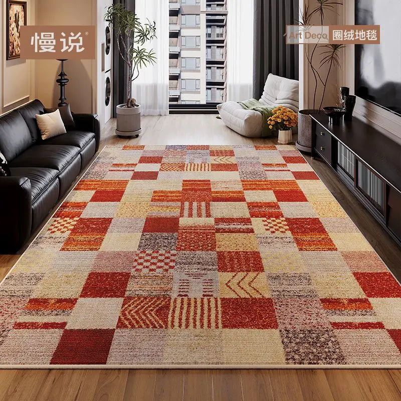 Moroccan Ethnic Style Living Room Rugs Luxury Cloakroom Antiskid Big Size Carpet Room Decoration Home Entrance Floor Soft Mats