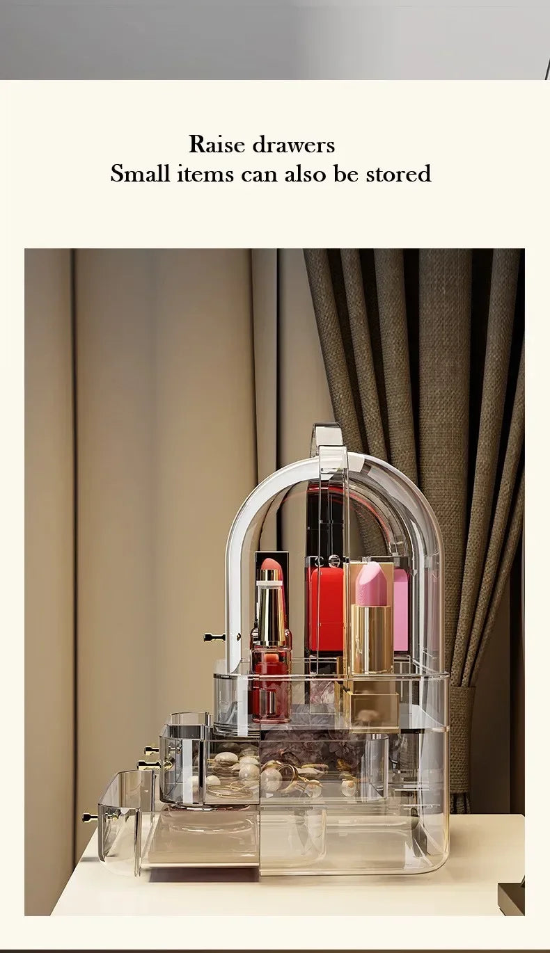 25 Transparent Lipstick Holder With Lid Lip Gloss Storage Stand Small Makeup Organzier With Handle Cosmetics Storage Display Box