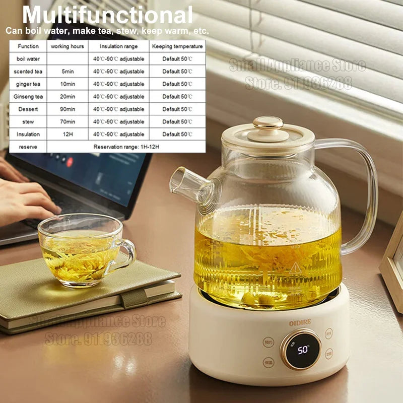 OIDIRE 220v Glass Electric Kettle Health Preserving Pot Tea Maker With Filter Reservation Temperature Adjustable Multi Cooker