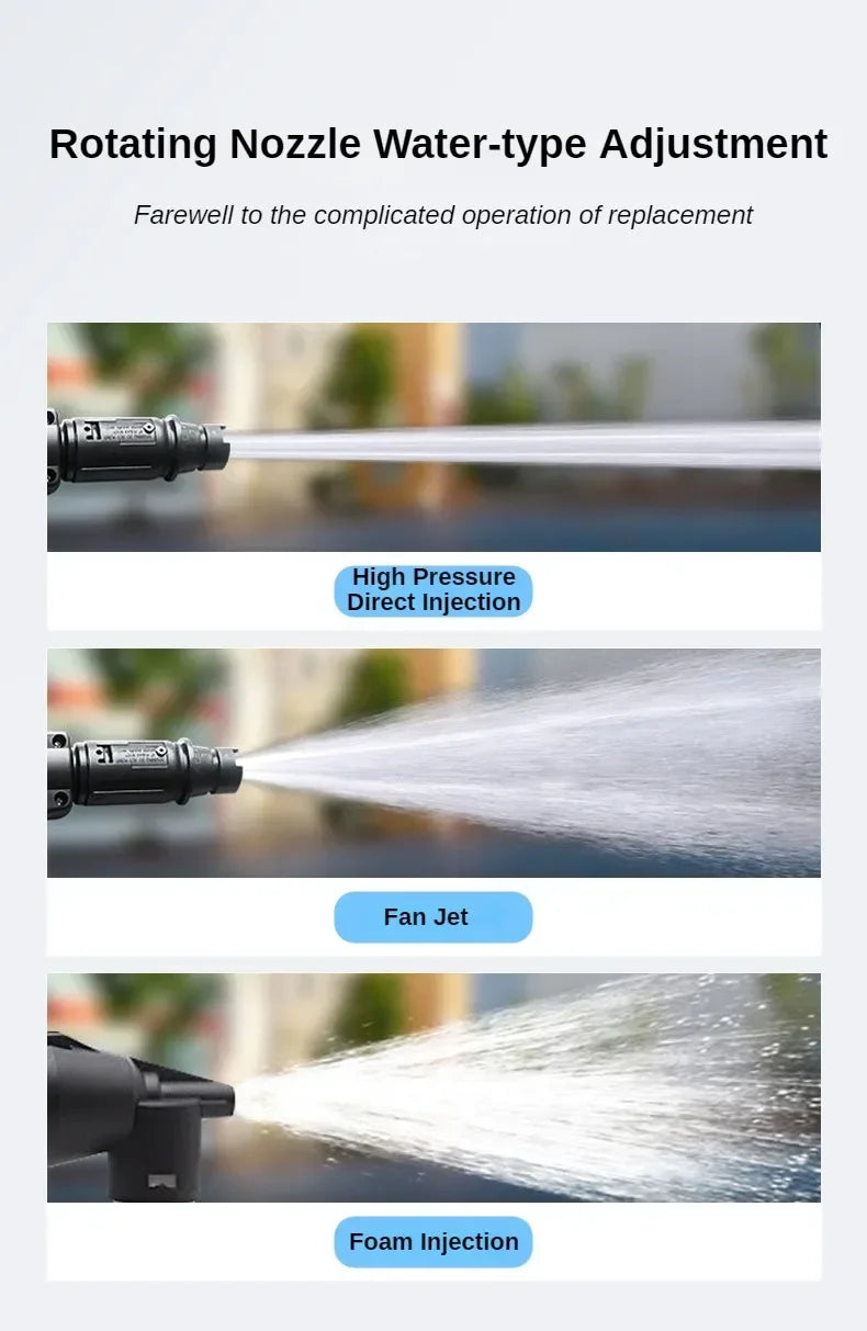 3000W Electric Pressure Washer High Power 220V/110V Car Wash Gun Home Garden Cleaning Tool with Adjustable Nozzle