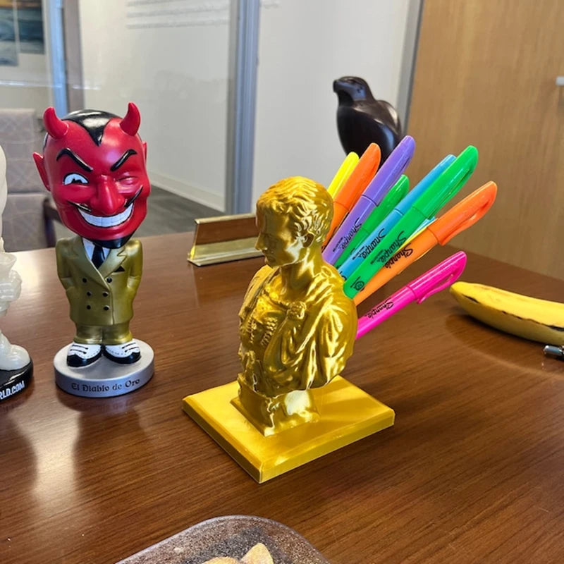 Julius Caesar statue Office Desk Pen Holder Office Desk Organizer Office Decor pen Rack Gift Stationery teacher gift
