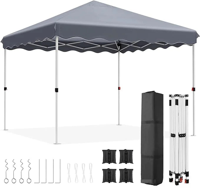 3x3M Gazebo Tent Pop up Canopy Instant with Bag Bonus 4 Weight Sandbags,& Carry Bag Foldable Shelter Outdoor Garden Tent
