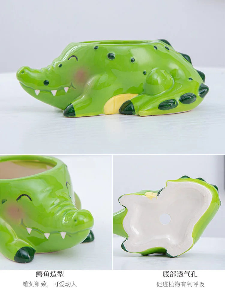 Creative Ceramic Cartoon Vase Cute Animal Panda Cactus Plant Potted Home Gardening Ornaments Ceramic Vase Gift Home Decoration