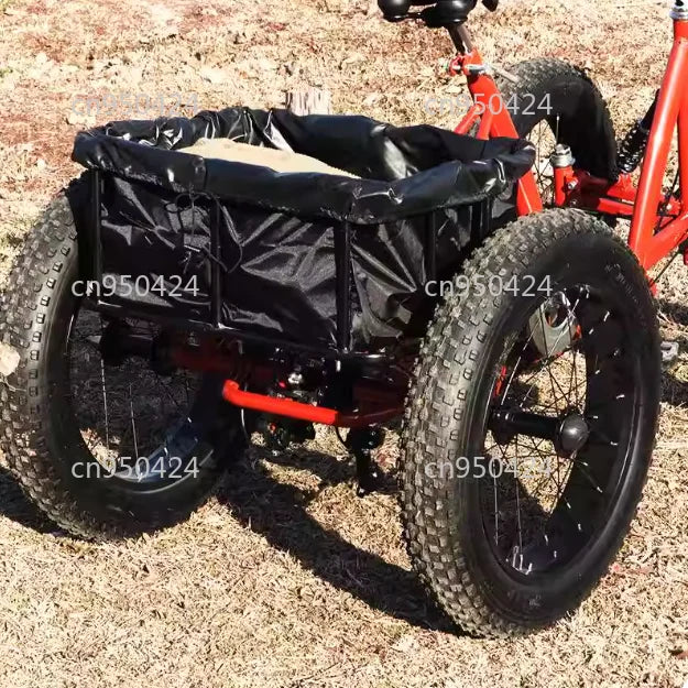 20inch cargo bike fat tire 4 wheel bicycle pedal four wheeler can be used as cargo for city travel with storage basket bicicleta