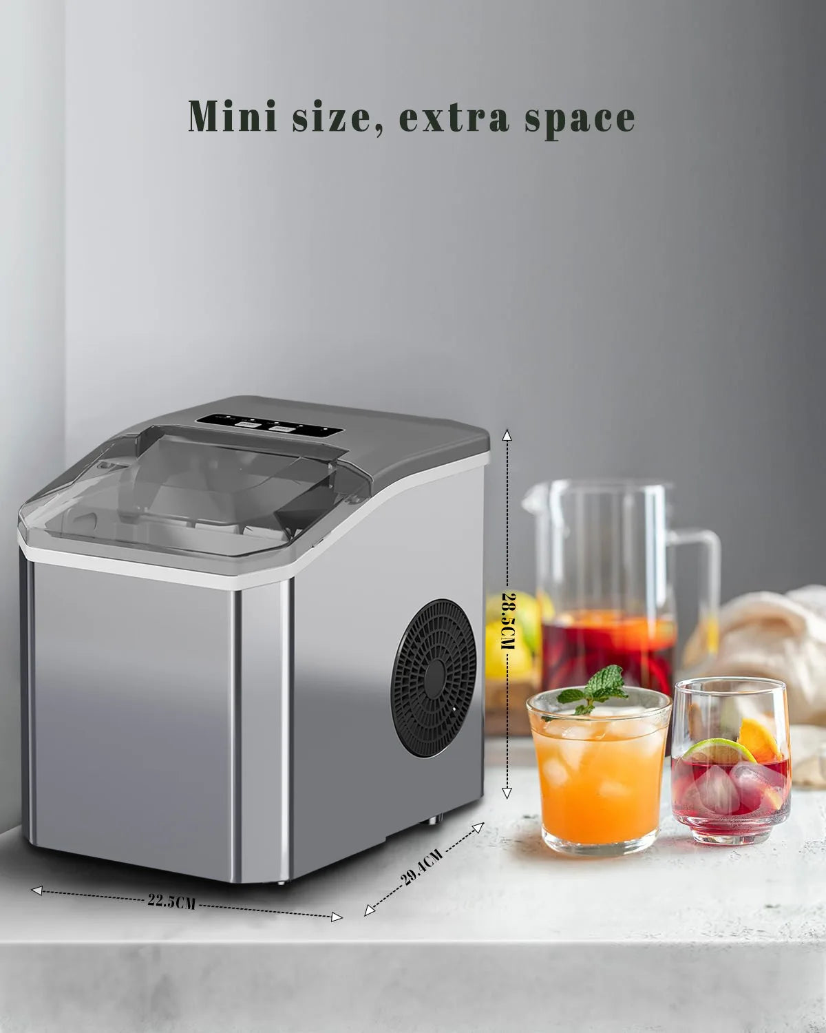 Electric Ice Maker 220 V for Bar Home Kitchen Office Bullet cylindrical Cube Maker via Scoop Automatic Mini Ice Making Machine