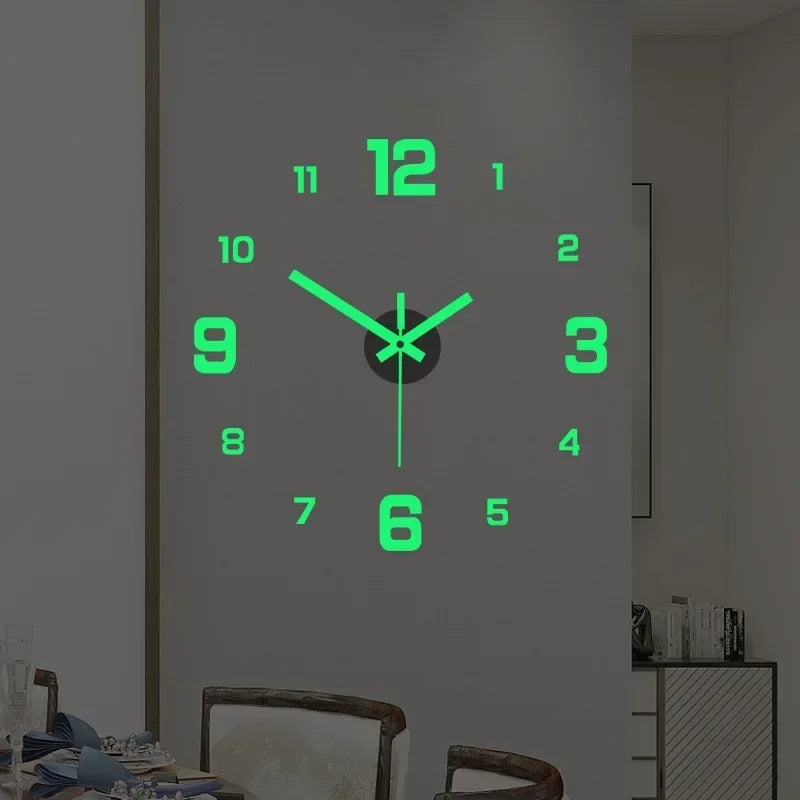 2024 Modern Design Wall Clock 3D DIY Quartz Clocks Fashion Watches Acrylic Mirror Stickers Living Room Home Decor Horloge
