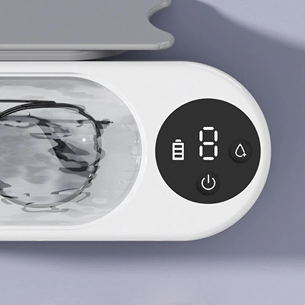Ultrasonic Jewelry Cleaner Machine Portable Glasses Cleaner Retainer Cleaner Machine High Frequency Vibration for Coins Dentures
