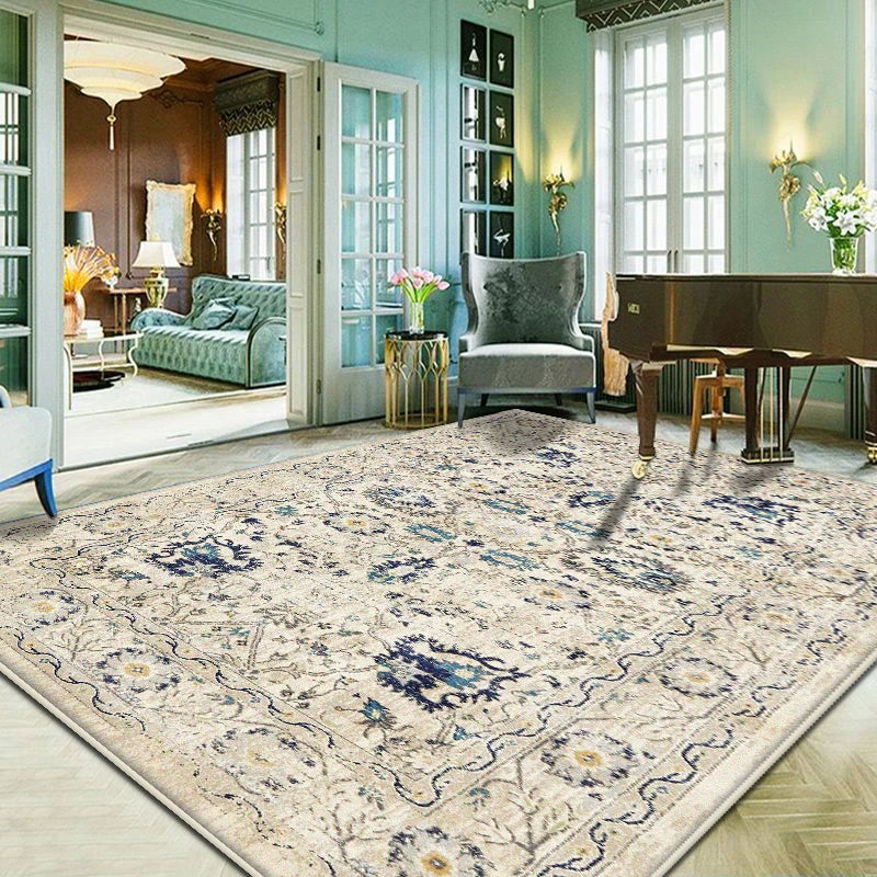Persian Style Easy Cleaning Carpet for Living Room Retro Room Decoration Aesthetic Non-slip Lounge Rug European Tatami Mat