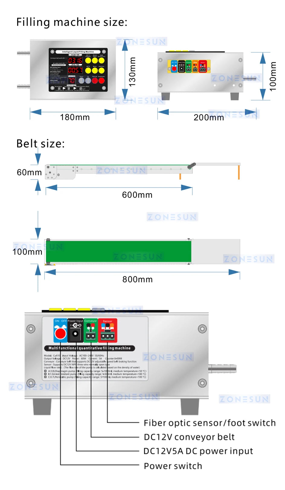 ZONESUN Automatic Perfume Oil Filter Beverage Water Bottle High Precision Heat Resistance Liquid Filling Machine ZS-DPYT1500