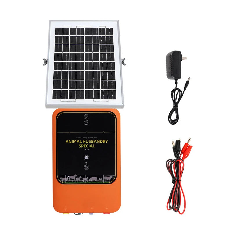 10KM Solar Electric Animal Fence 1.2J with Battery Solar Power Energy Charger Farm Device for Animals Cattle Sheep Livestock