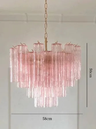 Art Deco Stained Glass Tube Chandelier – Luxury Ceiling Pendant Light Elegant lighting fixture perfect for kitchen islands, dining rooms, or any upscale interior space. Adds a touch of sophistication and style.