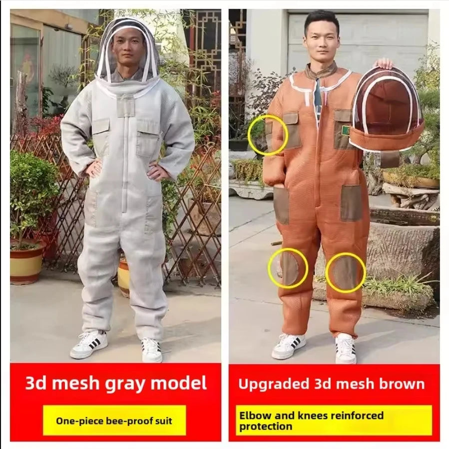 Beekeeping anti-bee clothing protective clothing, new thickened air whole body conjoined bee equipment, 3D breathable anti-bee c