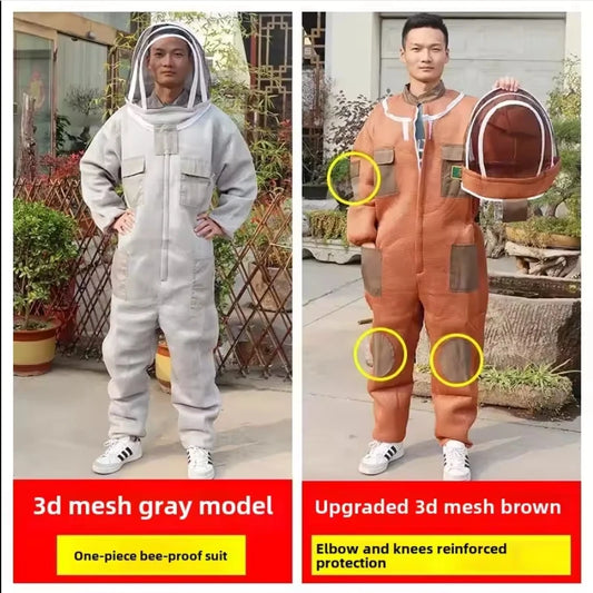 Beekeeping anti-bee clothing protective clothing, new thickened air whole body conjoined bee equipment, 3D breathable anti-bee c