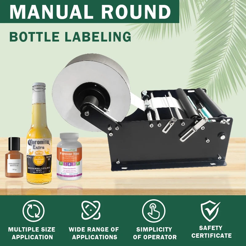 Mini Manual Adhesive Sticker Handle Small Jar Plastic Round Bottle Labeling Machine Paper Labels Semi-auto Packing Machine