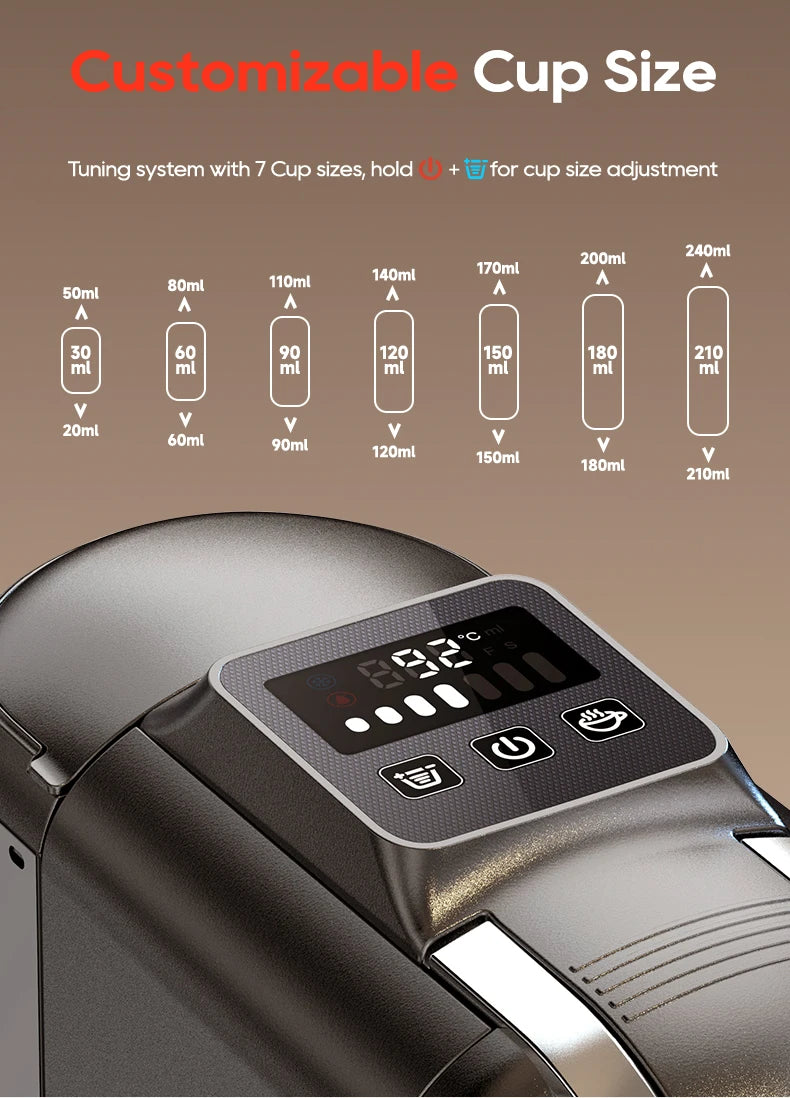 HiBREW 5in1 Capsule Coffee Machine Hot/Cold Espresso Cafetera Cappuccino Coffee Maker Lavaza Dolce Gusto Nespresso Powder H2C