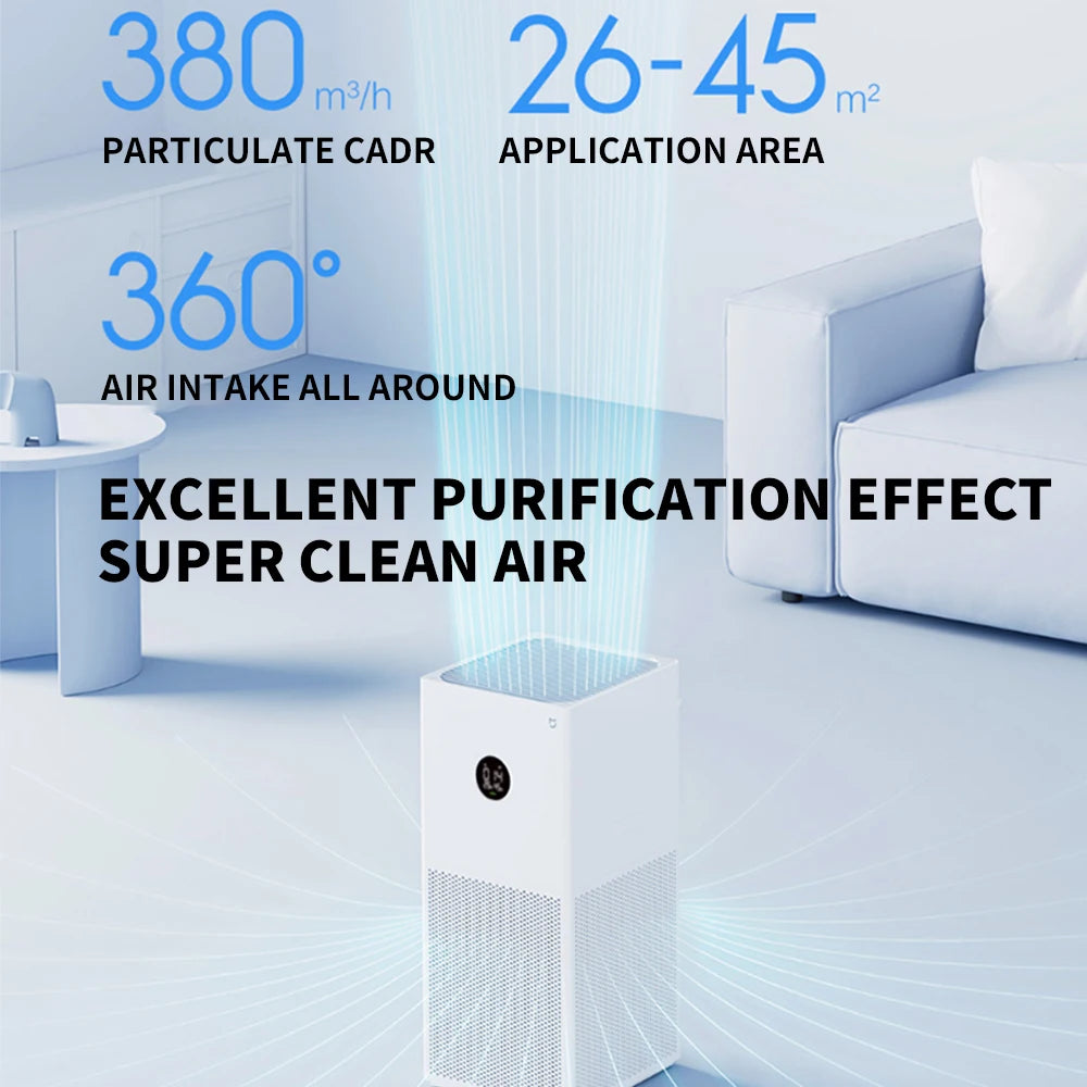 Origina XIAOMI Smart Air Purifier 4 Lite LED Display Quadruple Purification Aldehyde Removal Home Air Ionizer 35.8dB A Low noise