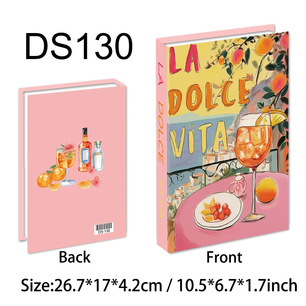 Aperol Cocktail Luxury Fake Books Decoration Coffee Table Decorative Books Club Villa Hotle Decoration Shooting Props Home Extra