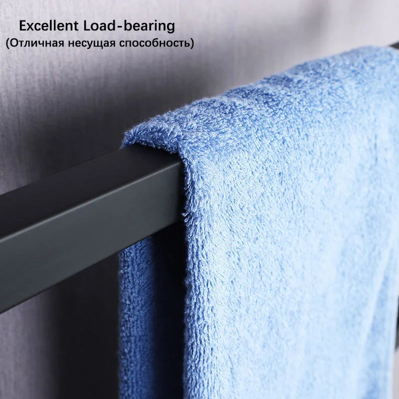 Black/Chrome Electric Towel Rack.Bathroom Electric Heated Towel Rail.Smart Towel Warmer.Creative Bath Towel Radiator.Hidden Wire