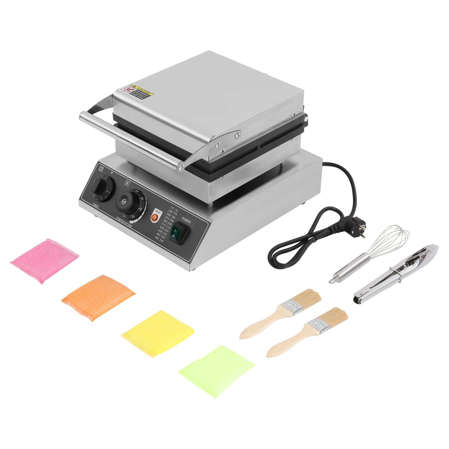1750W Electric Waffle Maker 4 Grids Waffle Making Machine for Making Waffles Home Kitchens Commercial 50-300℃