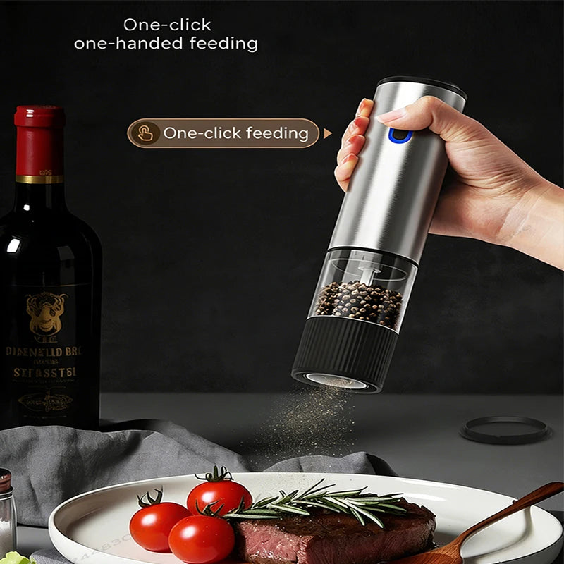 Electric Salt and Pepper Grinder Automatic Rechargeable Pepper Mill Shakers Adjustable Coarseness Kitchen Appliances