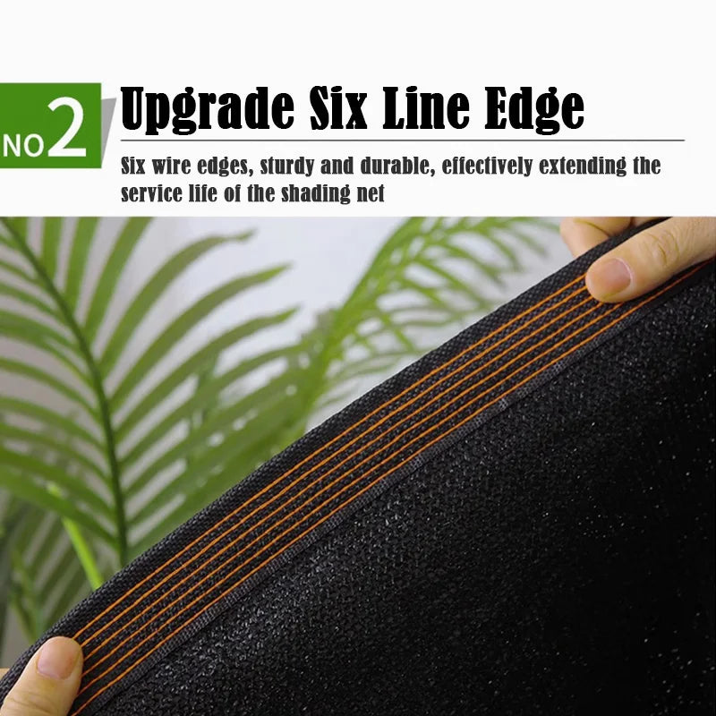 6X6m Black Shade Cloth with Grommets Sunblock Mesh Cover Anti-UV Garden Balcony Plant Sunshade Net Outdoor Greenhouse﻿﻿﻿﻿﻿﻿﻿﻿﻿﻿