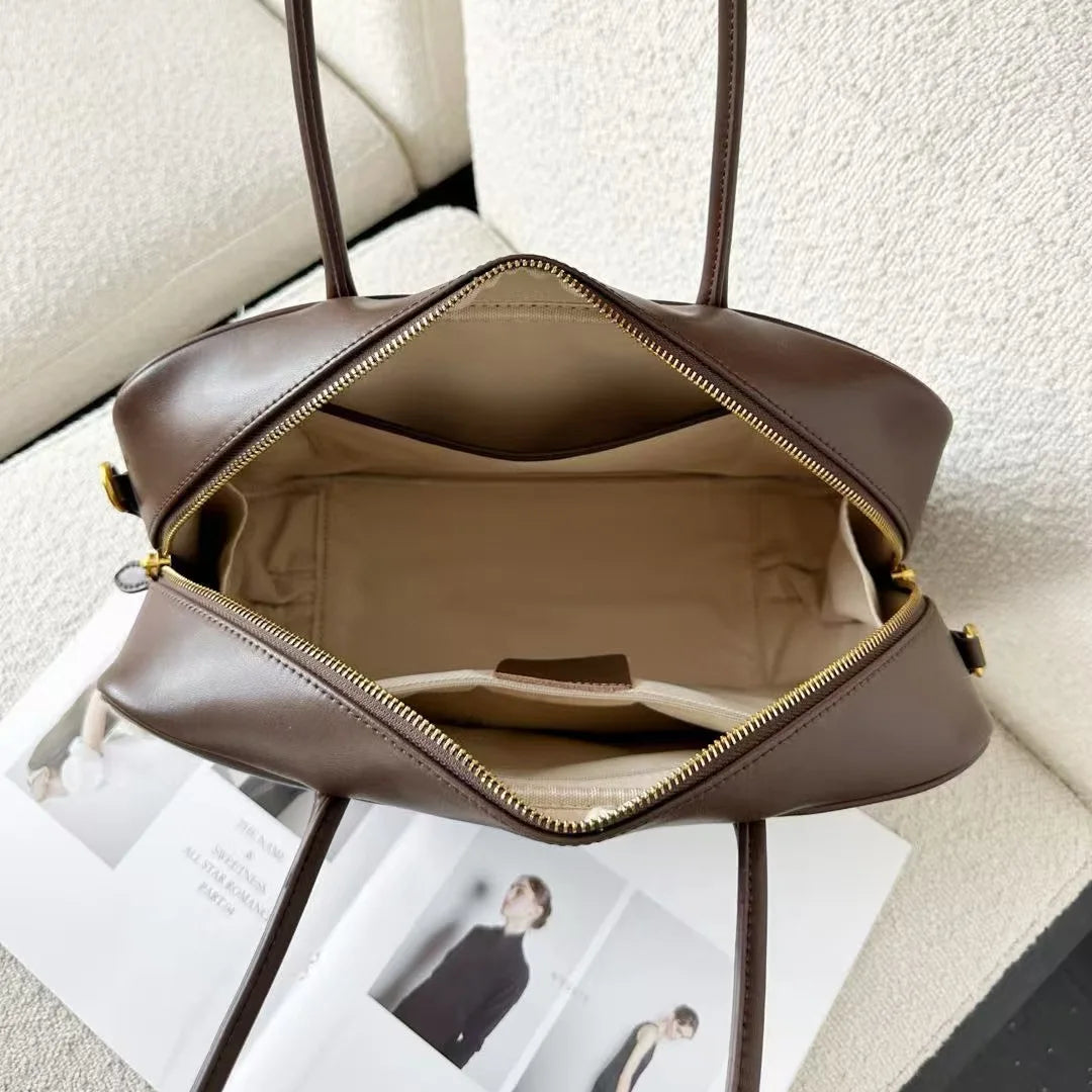 Luxury Genuine Leather Women’s Shoulder Bag Designer-style crossbody made from premium cowhide. Available in black, brown, and coffee colors with a spacious, elegant design for everyday use.