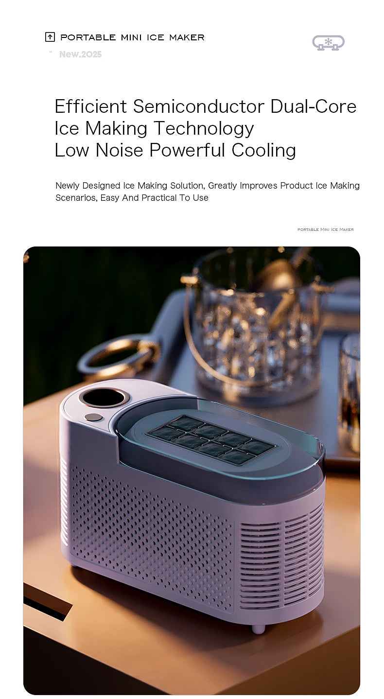Portable Small Ice Maker Mini Convenient Home Dormitory Office Camping Car Cube Ice Automatic Ice Making Box ice machine 220V