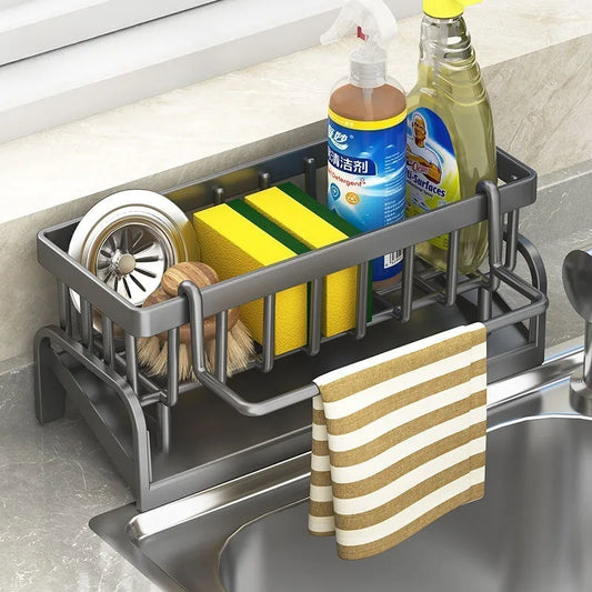 Multifunctional Sponge Rack Drainer Kitchen Shelf Sink Rag Dishwashing Detergent Dishcloth Organiser Kitchen Storage Racks