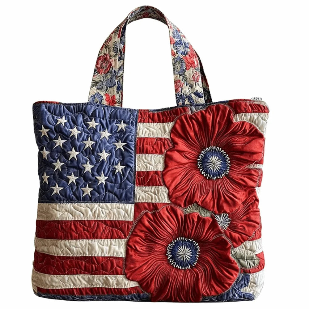 Trendy Vintage Quilted Tote Bag 3D Printed Patterns Large Capacity Travel Handbag Cotton Lightweight Canvas Bag Women Accessory