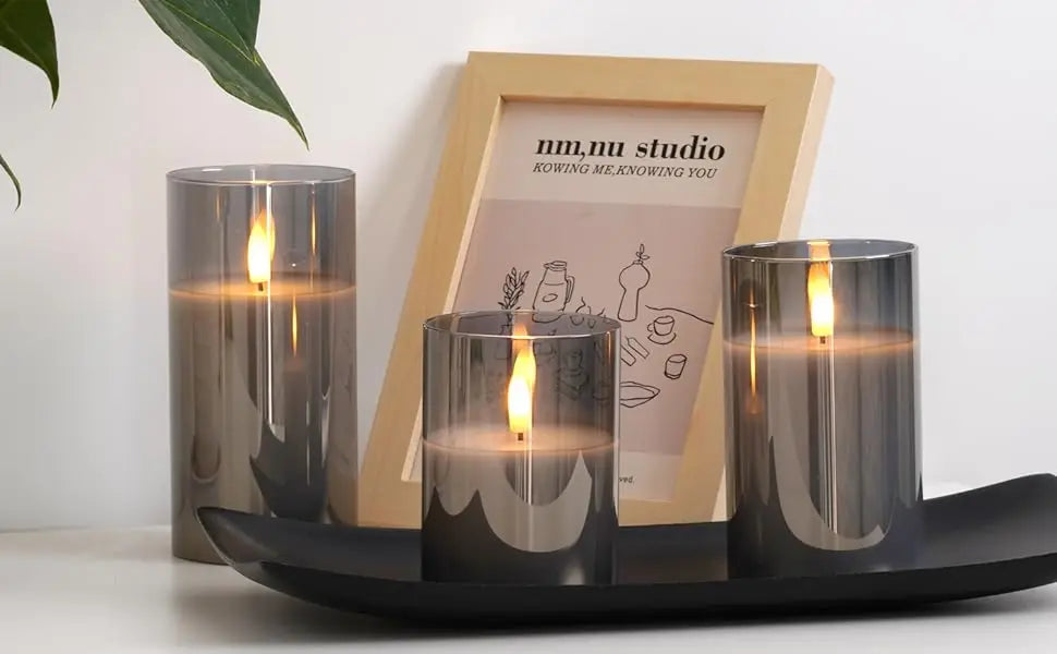 3PCS Flickering Flameless Candles with Remote Control and Timer Battery Operated LED Candles for Romantic Ambience Home Decor