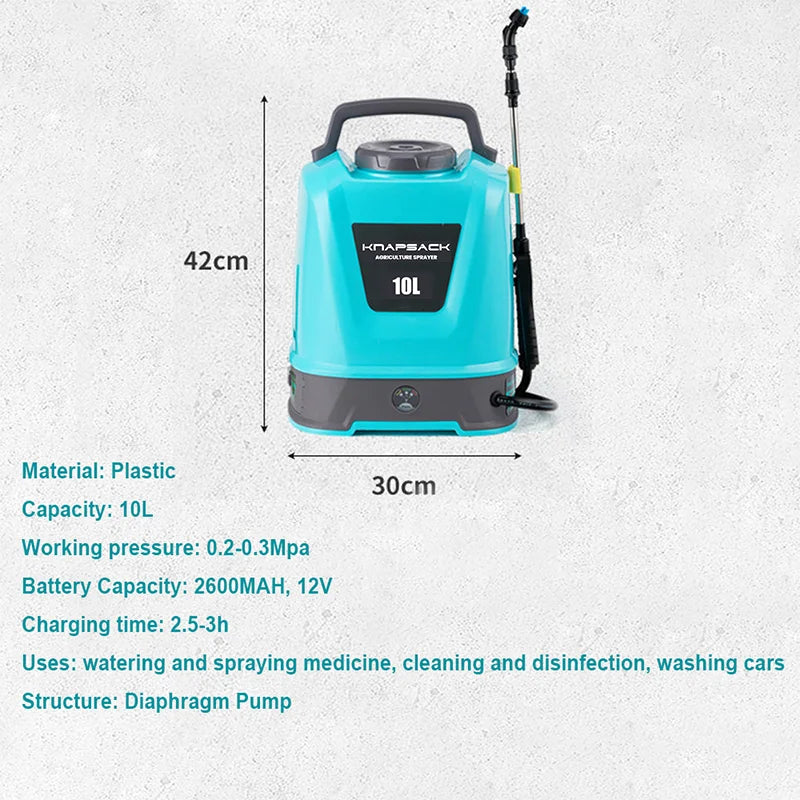 DIVEDEER 8L-10L New Garden Electric Sprayer Double Pump Hybrid Sprayer Household Agricultural Backpack High Pressure Sprayer