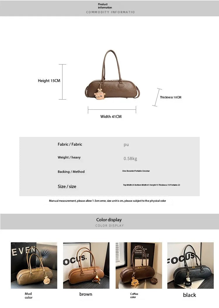 Stitched Pillow-Shape Shoulder Bag 
Trendy zippered handbag with a soft, structured design. Versatile for shoulder or hand carry perfect for everyday style.