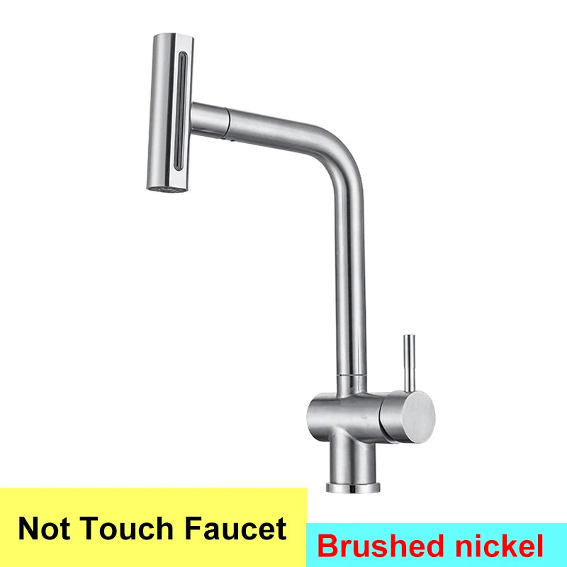 White Touch Kitchen Sink Faucets Hot Cold Pull Out Kitchen Sink Mixer Tap 304 Stainless Steel Sensor Touch on Kitchen Faucet
