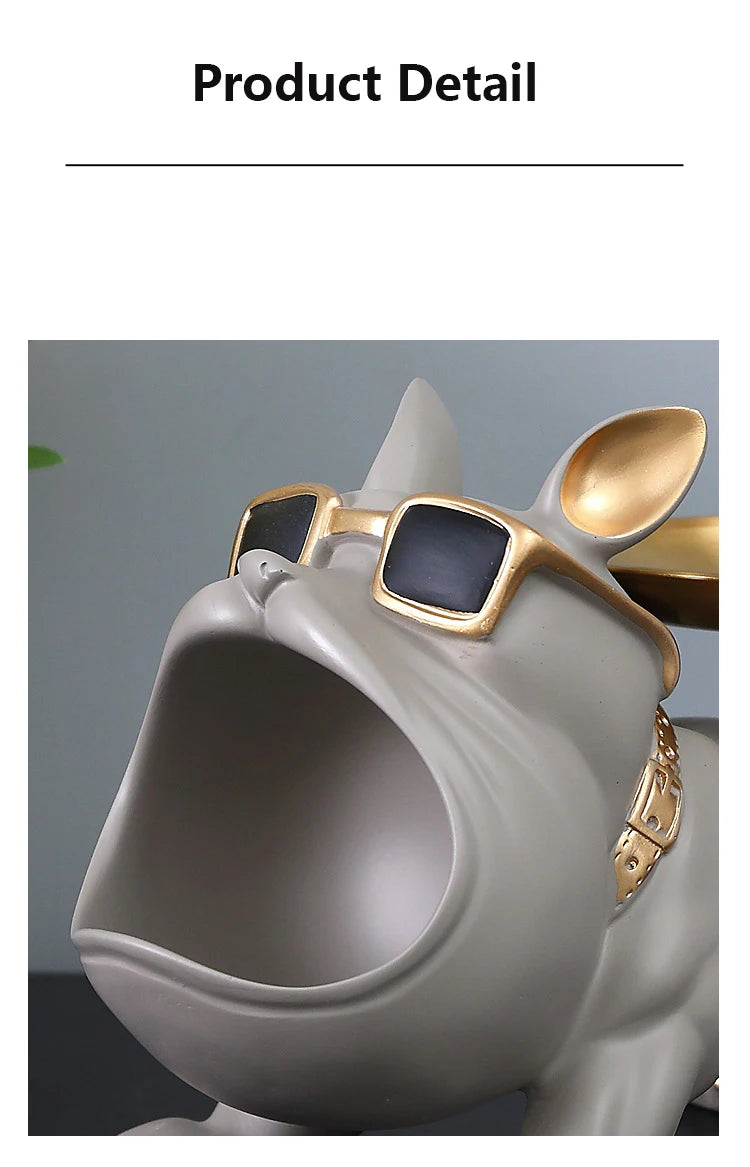 Bulldog Resin Statue Storage Box Figurine Dog Home Decor Animal Ornament Craft Art Sculpture Figurine Home Puppy Sculpture