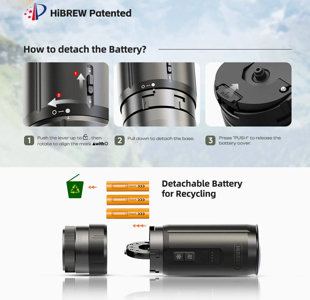 HiBREW H4C Portable Espresso Coffee Machine Wireless Heating Removable Battery Barista Ground Coffee Bottomless Extraction
