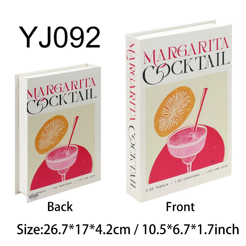 Aperol Cocktail Luxury Fake Books Decoration Coffee Table Decorative Books Club Villa Hotle Decoration Shooting Props Home Extra