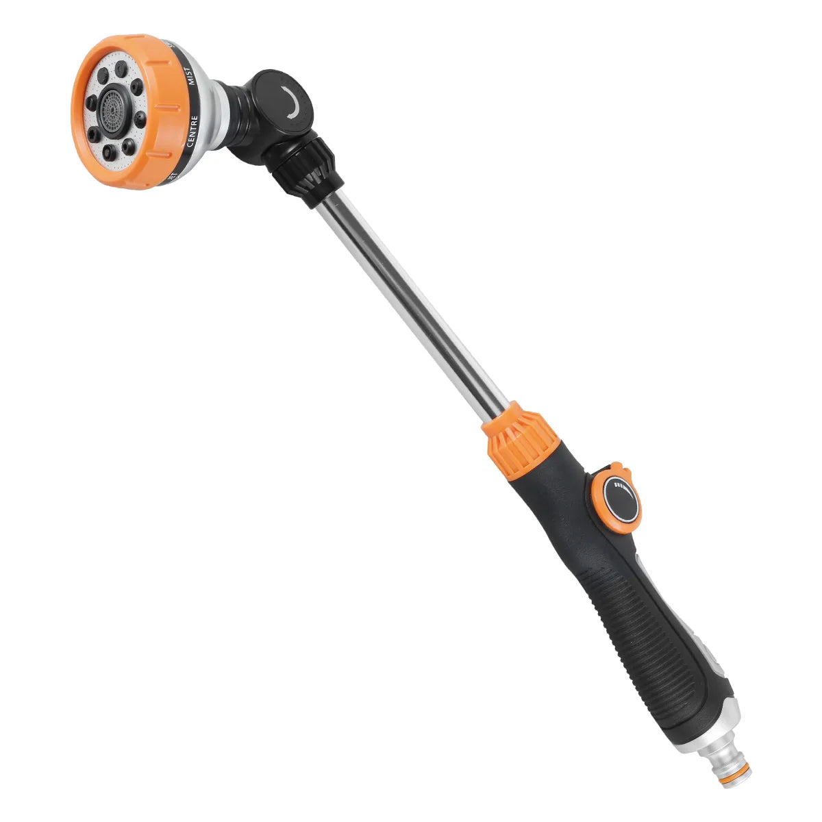 47cm Water Sprayer Nozzle Long Rod Garden Sprinkler with Adjustable Head 8 Spray Modes High Pressure Irrigation Hose Nozzle